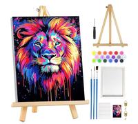 MOGTAA Tigre Peinture Numero Enfant Adulte avec Cadre, Animaux Peinture par Numero Adulte avec Chevalet, DIY Numéro d'Art Kits, Loisirs Créatifs Adultes, pour décoration d'intérieur, 20x30cm