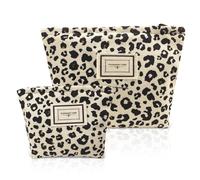 MoguGo Lot de 2 trousses de toilette pour femme avec fermeture éclair, trousse de maquillage et trousse de toilette pour voyage, maquillage et soins, organisateur pour femmes et filles