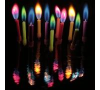 Moguri Lot de 12 bougies d'anniversaire colorées, non toxiques et respectueuses de l'environnement, pour une expérience lumineuse fascinante
