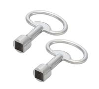Moguri® Lot de 2 clés carrées, robinet de clé carrée de 8 mm, clé de purge de chauffage pour boîte de compteur d'eau à gaz, argent