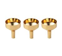 Moguri Lot de 3 mini entonnoirs en métal - Ouverture de 18 mm - Petit entonnoir doré pour bouteilles, cuisine, cosmétiques et liquides - Entonnoir réutilisable pour épices et huiles
