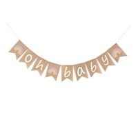 Moguri Oh Baby Bannière de fête prénatale pour garçons et filles, bannière arc-en-ciel vintage pour fête prénatale, décoration de rencontre sexuelle