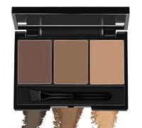 Moguri Palette de poudre à sourcils avec 3 couleurs, résistante à l'eau et à la transpiration, facile à utiliser, pour un look naturel des sourcils, avec mini pinceau