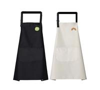 Moguxb Tabliers Unisexe 2 Pièces avec 2 Poches Tabliers de Cuisine pour Cuisine,Restaurant,Barbecue(Noir, Gris)