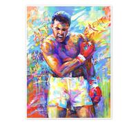Mohamed Ali Poster de Leon Devenice 60 x 80 cm Déco colorée Tableaux Décoration murale