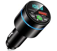 Mohard Bluetooth Voiture, [Tout Métal] Transmetteur FM V5.3, PD 30W + QC 3.0 Chargeur Allume Cigare Rapide, Adaptateur Bluetooth Voiture, Appel Main Libre, Suppression du Bruit, Hi-Fi Musique