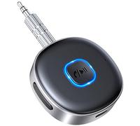 Mohard Recepteur Bluetooth 5.3 Voiture, AUX Adaptateur Jack 3.5mm, Appel Mains Libres & Double Connexion, Autonomie 16H, Receveur Bluetooth pour Amplificateur AV/Autoradio/Haut-Parleur/Casque Filaire