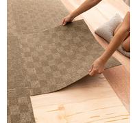 Mohawk Home Dalle de moquette autocollante pour intérieur/extérieur, 61 x 61 cm, hauteur de poils de 6 mm, polyester marron (15 dalles) (60 pi²/b