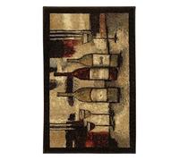 MOHAWK Home New Wave Vin et Verres Tapis Imprimé, Nylon, Marron, 3-PieceRugSet