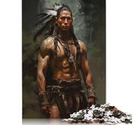 Mohawk Warrior Puzzle 1000 Pièces Cadeau Unique Jeu Éducatif Défi Jouet À De Qualité Supérieure Peinture Art pour Adultes Et Enfants À Partir De 14 Ans 1000pcs (40x28cm)