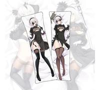MOHDHAF Coussin corporel de l'anime NieR : Automata Yorha No. 2 type B coussin corporel anime court, en peluche, impression des deux côtés, housse de coussin grandeur nature, Yorha n° 2 type B-a, 40 x