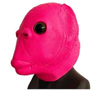MOHDHAF - Hworks Masque de monstre poisson rose en latex Masque complet Cosplay Accessoires pour fête d'Halloween