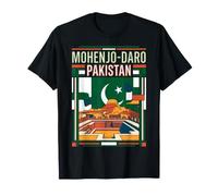 Mohenjo-Daro Drapeau du Pakistan Ville Art rétro T-Shirt