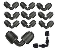 mohito 10 pièces 16mm Tuyau d'Arrosage Coude,Micro-Drip-System Pièce en L,Adaptateur Coude d'Irrigation Goutte,Assemblage réutilisable sans Outil pour Le Jardin, la pelouse et Le verger Noir