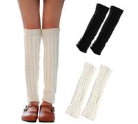 mohito 2 pièces Jambières,Jambière Guêtres,Jambières pour Filles,Jambières longues pour femme et fille,Manches chaudes et jambières tricotées à motifs d'hiver pour filles dames filles