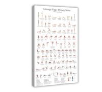 MOHTOY Ashtanga Yoga Primary Series Poster rétro sur toile pour chambre à coucher, paysage sportif, décoration de bureau, cadeau avec cadre, 60 x 90 cm