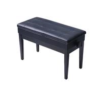 MOHUIED Banc de Piano réglable en Hauteur Bois avec boîte à Livres for Deux Personnes, Chaise Professionnelle Cuir, Banc Clavier pour pianistes(Double Can Lift [Black])