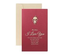 MOHUIED Carte de mariage Love Postcard Wedding Birthday Anniversary For Couples Valentines Day Gift Card With Envelope(Red Girl)
