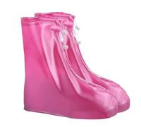 MOHUIED Couvre-chaussures de pluie Couvre-chaussures imperméable en Silicone, couvre-bottes de Sport, pluie, avec couche, matériau antidérapant, épais, résistant à l'usure, unisexe(Rose red,S(35-36))