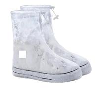 MOHUIED Couvre-chaussures de pluie Couvre-chaussures imperméable en Silicone, couvre-bottes de Sport, pluie, avec couche, matériau antidérapant, épais, résistant à l'usure, unisexe(White,S(35-36))