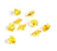 MOHUIED Fish Tank Gravel Lot de 100/200 Pierres Glace pilée Transparentes en Cristal, décorations fête, Mariage, Vase, Remplissage, for la Maison(Dark Yellow,100pcs)
