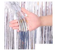 MOHUIED Fond d'écran à Franges Rideau à Franges en Feuille d'aluminium, décoration de fête, for Cabine Photo, drapé Paillettes for Mariage(Color 4,2m(Drop) x1m(Width))