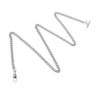 MOHUIED Montre Chaîne de Gilet Chaîne de Montre Poche élégante 65 cm Long, plaquée Or, en métal argenté avec Fermoir T(Silvery)