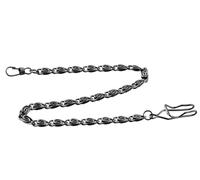 MOHUIED Montre Chaîne de Gilet Chaîne Vintage en Acier Inoxydable de 37,5 cm for Collier, Accessoire Bijoux et chaîne Montre Poche(Black)