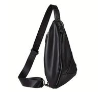 MOHUIED Sacoche en cuir pour poitrine Sac bandoulière de cyclisme, petit sac loisirs, à en cuir PU noir for homme, poitrine, messager
