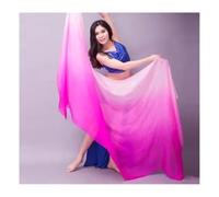 MOHUIED Voile de Danse Orientale Danse du ventre pure soie voile danseurs main jeter écharpe châle dégradé couleur danse(Color 9,200x90cm-Children)