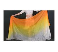 MOHUIED Voile de Danse Orientale Danse du ventre pure soie voile danseurs main jeter écharpe châle dégradé couleur danse(Color 24,250x114cm-Adult)