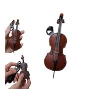 MOHXFE Porte-clés Violon,Porte-clés Violon en Cuir Vintage,Porte-clés Violon et Violoncelle en Cuir,Fait à la Main pour Les Amoureux de la Musique (1PC-A)