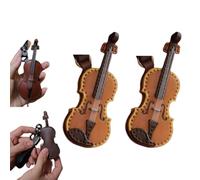 MOHXFE Porte-clés Violon,Porte-clés Violon en Cuir Vintage,Porte-clés Violon et Violoncelle en Cuir,Fait à la Main pour Les Amoureux de la Musique (2PC-B)