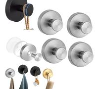 MOHXFE Stainless Steel Suction Cup Hooks,Waterproof Suction Cup Hooks,No Drill Suction Cup Hooks,Luxe Hold No-Drill Hooks,for Bathroom,Kitchen,Glass Door,Mirror,Tile (4pc-A)