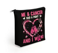 Moi et Le Cancer, Nous Avons Fait Un Combat et J'Ai gagné. Trousse de Maquillage pour la Sensibilisation au Cancer du Sein, Trousse de Toilette de Voyage, Trousse de Rangement pour Salle de Bain.