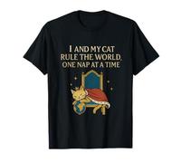 Moi et Mon Chat dominons Le Monde, Humour Noir, Sieste Royale T-Shirt
