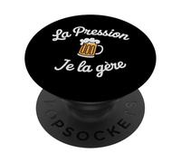 Moi la Pression Je la gère Humour drôle bière Pression PopSockets PopGrip Adhésif