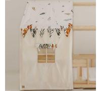 Moi Mili Ciel de lit - Aspect maison - Rideau en tissu imprimé - 400 x 125 cm - Ciel de lit en forme de maison avec fenêtre pour lit d'enfant - Décoration de lit de maison