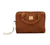 Moi Mili Sac à main en velours côtelé pour femme avec fermeture éclair, Caramel, 26 x 20 x 7 cm, Moderne