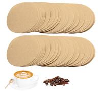 Moicstiy Lot de 400 filtres à café en papier non blanchi, 64 mm, filtres à expresso pour machines à porte-filtre, écran rond jetable de 6,3 cm, compatible avec les machines à expresso standard