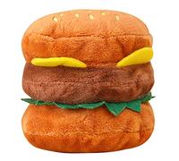 MOIDHSAG Jouet couineur pour chien en peluche à mordre - Jouet à mâcher pour chien - Jouet en forme d'os pour hamburger - Jouet doux résistant aux morsures