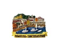 Moiilvcla Aimant de réfrigérateur Donostia San Sebastian Espagne 3D Souvenir de voyage Décoration de réfrigérateur Autocollant magnétique Collection artisanale
