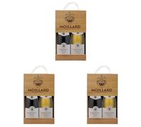 Moillard - Coffret cadeau Chardonnay et Pinot Noir, Vins rouge et blanc de Bourgogne en caisse bois (2 x 0,75L) (Lot de 3)