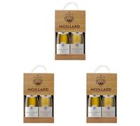 Moillard - Coffret cadeau Saint-Véran, Mâcon-Villages, Chardonnay Vin Blanc, Grand Vins de Bourgogne en caisse bois (2 x 0,75L) (Lot de 3)