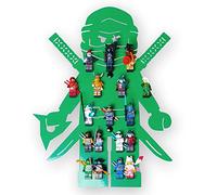 moin minis Étagère de chambre d'enfant pour 18 figurines - Compatible avec les figurines Ninja - Étagère de rangement - Étagère murale - Système de rangement - Vitrine de collection