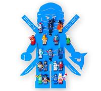 moin minis Étagère de chambre d'enfant pour 18 figurines - Compatible avec les figurines Ninja - Étagère de rangement - Étagère murale - Système de rangement - Vitrine de collection