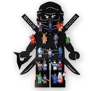 moin minis Étagère de chambre d'enfant pour 18 figurines - Compatible avec les figurines Ninja - Étagère de rangement - Étagère murale - Système de rangement - Vitrine de collection