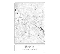 Moin Socks Berlin : Torchon de cuisine avec carte ou plan de la ville de Berlin