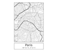 Moin Socks Paris : torchon / torchon de cuisine avec carte ou plan de la ville de Paris