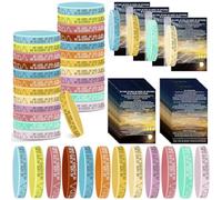 Moinchore Lot de 36 bracelets en silicone avec verset de la Bible chrétienne en vrac avec texte évangélique « He Came Died Arose » - Cartes religieuses - Paniers de Pâques - Cadeau d'église (couleur